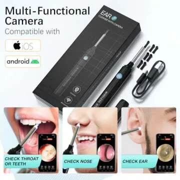 Ear Wax Removal Tool Camera, Ear Cleaner with Waste Tank, Ear Cleaning Kit 1080P HD Ear Scope, Safe & Effective Ear Wax Removal Kit, Ear Wax Removal with 4 Clean Mode