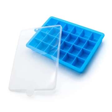 TAO CICADA Ice Cube Tray, 3 Pack Silicone Ice Cube Molds, Silicone Ice Cube Trays, Silicone Ice Trays, Easier to Release, BPA Free for Alcohol/Coffee/Beverages (Blue, Green, Rose red)
