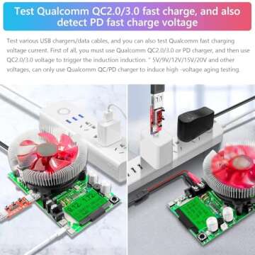 MakerHawk Electronic Load Tester - USB Load Tester 150W 200V 20A Resistor Adjustable Constant Current Battery Capacity Tester Module Intelligent Dischar