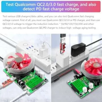 MakerHawk Electronic Load Tester - USB Load Tester 150W 200V 20A Resistor Adjustable Constant Current Battery Capacity Tester Module Intelligent Dischar