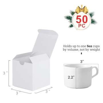 MESHA White Gift Box 50PC 3x3x3'' Sturdy Gift Boxes with Lids, Bridesmaid Proposal Gifts Box for Bri...