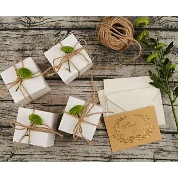 MESHA White Gift Box 50PC 3x3x3'' Sturdy Gift Boxes with Lids, Bridesmaid Proposal Gifts Box for Bridal, Cupcake, Godmother, Groomsmen Proposal Box, Party Favor, Wedding Favor