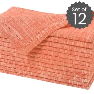 Cotton Clinic 12 Pack Farmhouse Style Dinner Napkins