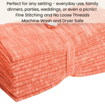 Cotton Clinic 12 Pack Farmhouse Style Dinner Napkins