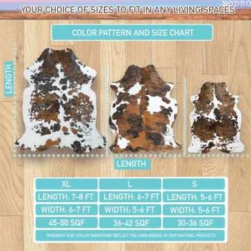 rodeo Genuine Cowhide Rug: Hand-Picked & Authentic Real Cowhide Rug for Western Home Decor - Texas R...