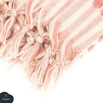 Organic Turkish Cotton Hand Towels for Bathroom | Oversized - 17 x 35 Inches | Large Soft Plush Fluffy Highly Absorbent Towels for Kitchen, Hand and Face (Mauve, Hand Towel)