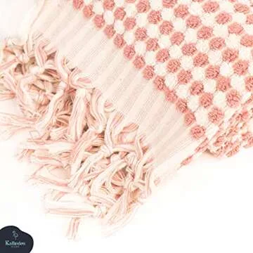 Organic Turkish Cotton Hand Towels for Bathroom | Oversized - 17 x 35 Inches | Large Soft Plush Fluffy Highly Absorbent Towels for Kitchen, Hand and Face (Mauve, Hand Towel)