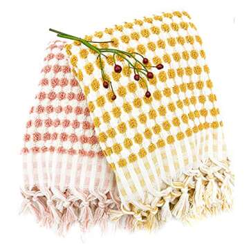 Organic Turkish Cotton Hand Towels for Bathroom | Oversized - 17 x 35 Inches | Large Soft Plush Fluffy Highly Absorbent Towels for Kitchen, Hand and Face (Mauve, Hand Towel)