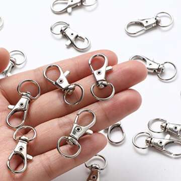 100PCS Versatile Snap Hooks and Key Rings for Crafts