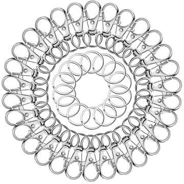 100PCS Versatile Snap Hooks and Key Rings for Crafts