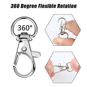 100PCS Versatile Snap Hooks and Key Rings for Crafts