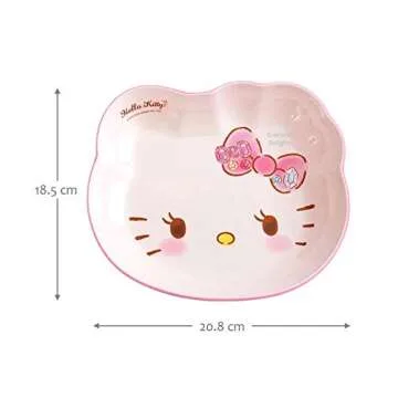 Hello Kitty Cute Pink Dinnerware Flatware Meal Set – Plate Bowl Cup Spoon, 4 pieces