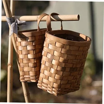 Alipis Farmhouse Rattan Hanging Basket for Kitchen Storage