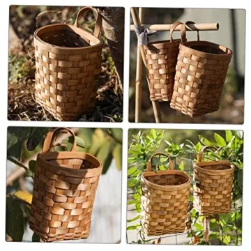 Alipis Farmhouse Rattan Hanging Basket for Kitchen Storage