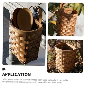 Alipis Farmhouse Rattan Hanging Basket for Kitchen Storage