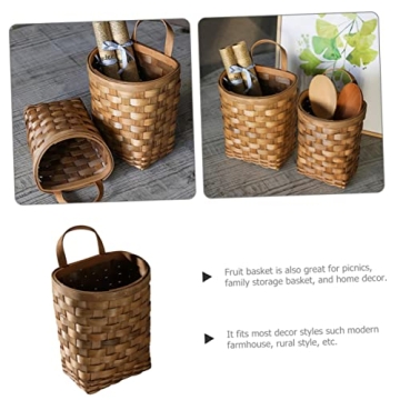 Alipis Farmhouse Rattan Hanging Basket for Kitchen Storage