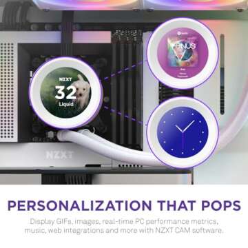 NZXT Kraken Elite 280 RGB - RL-KR28E-W1 - 280mm AIO CPU Liquid Cooler - Customizable 2.36" LCD Displ...
