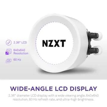 NZXT Kraken Elite 280 RGB - RL-KR28E-W1 - 280mm AIO CPU Liquid Cooler - Customizable 2.36" LCD Display for Images, Performance Metrics - High-Performance Pump - 2 x F140 RGB Core Fans - White
