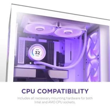 NZXT Kraken Elite 280 RGB - RL-KR28E-W1 - 280mm AIO CPU Liquid Cooler - Customizable 2.36" LCD Display for Images, Performance Metrics - High-Performance Pump - 2 x F140 RGB Core Fans - White