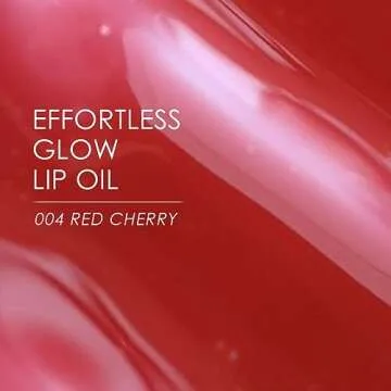glowiest EFFORTLESS Glow Lip Oil 004 RED CHERRY Hydrating, Nourishing, Plumping | Non-Sticky Lip Glo...
