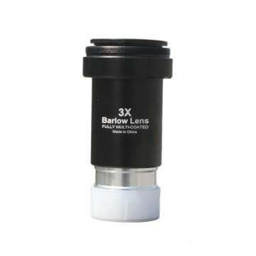 3X Barlow Lens 1.25 inch Telescope Accessory Fully Metal Multi-Coated Barlow Lens with M42 Thread Camera Connect Interface for Telescope Eyepiece