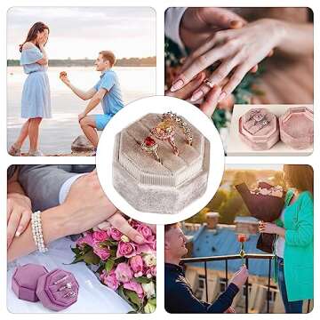 Elegant JIDUO Octagon Velvet Ring Box for Proposals