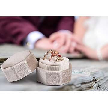 Elegant JIDUO Octagon Velvet Ring Box for Proposals