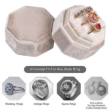 Elegant JIDUO Octagon Velvet Ring Box for Proposals
