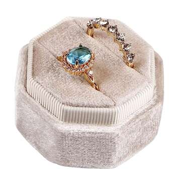 Elegant JIDUO Octagon Velvet Ring Box for Proposals