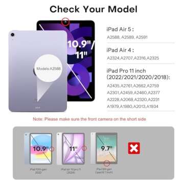 SPARIN 3 Pack Tempered Glass Screen Protector for iPad Air 5/4 & Pro 11 Inch