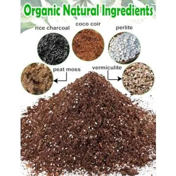 TOYPOPOR Potting Soil for All Indoor Houseplants, Contains Perlite, Peat Moss, Coco Coir and Rice Charcoal, Well Draining Potting Mix Light, Aerated Texture for Healthy Plant Roots and Fast Growth 1qt