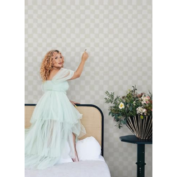 Mr. Kate Watercolor Checker Wallpaper for Easy Home Updates