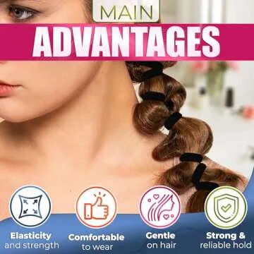 100 Pcs Black Hair Ties Bulk - Seamless Hair Ties No Damage Black Pony Tails Hair Ties for Women Elastic Hair Bands - Ponytail Holders Hair Elastics