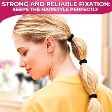 100 Pcs Black Hair Ties Bulk - Seamless Hair Ties No Damage Black Pony Tails Hair Ties for Women Elastic Hair Bands - Ponytail Holders Hair Elastics