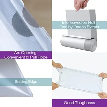 Durable Drawstring Trash Bags - 200 Count for All Uses