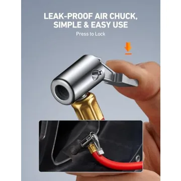 AstroAI T1 Digital Tire Pressure Gauge with Inflator, 3-250 PSI Air Chuck with Pressure Gauge, Heavy...