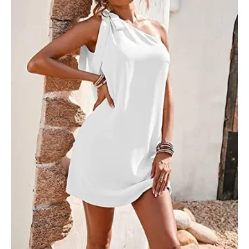 Guteidee Women's One Shoulder Mini Dress for Parties