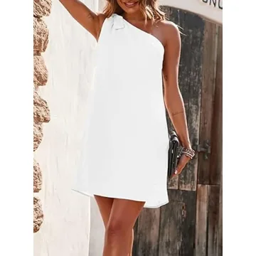 Guteidee Women's One Shoulder Mini Dress for Parties