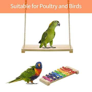 Chicken Swing Toys and Chicken Toys Xylophone, 2pcs Chicken Toys for Poultry Run Rooster Hens Chicks...