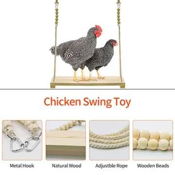 Chicken Swing Toys and Chicken Toys Xylophone, 2pcs Chicken Toys for Poultry Run Rooster Hens Chicks Pet Parrots Macaw Entertainment Stress Relief for Birds