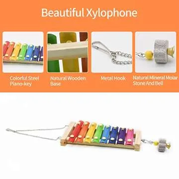 Chicken Swing Toys and Chicken Toys Xylophone, 2pcs Chicken Toys for Poultry Run Rooster Hens Chicks Pet Parrots Macaw Entertainment Stress Relief for Birds