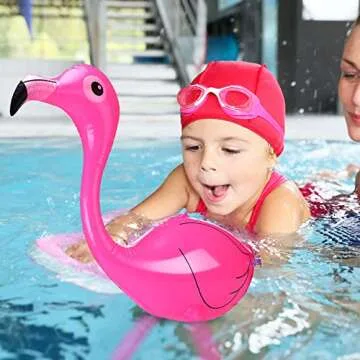 8 Pcs Light up LED Inflatable Pink Flamingo Inflatable Glowing Flamingo Decor Flamingo Party Supplies for Hawaiian Pool Summer Beach Garden Backyard Patio Lawn Wedding Pathway Decorations