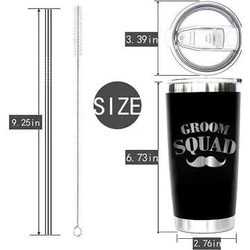 Groom Squad 20 OZ Tumbler Set of 7 for Weddings