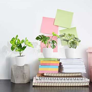 Kazeila Small Fake Plants 5.9 Inches Artificial Plants for Home Decor Indoor,Set of 3 Faux Plants