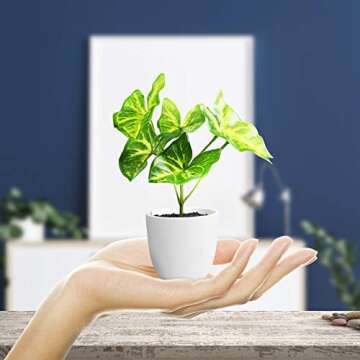 Kazeila Small Fake Plants 5.9 Inches Artificial Plants for Home Decor Indoor,Set of 3 Faux Plants