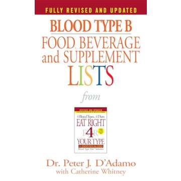 Blood Type B Food, Beverage and Supplement Lists for Health Optimization