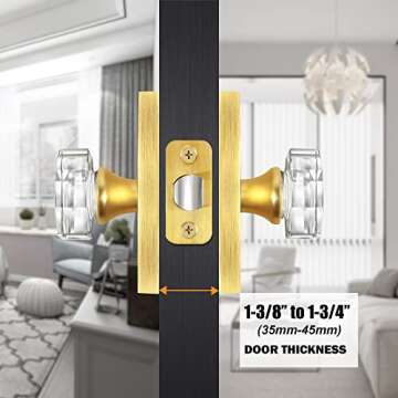 HIEMEY Octagon Crystal Glass Door Knob - Stylish & Durable