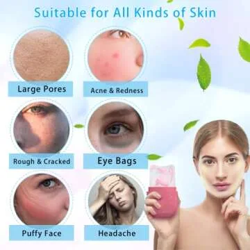 Ice Face Roller,Ice Roller for Face and Eye,Ice for Face Puffiness Relief,Facial Ice Roller to Tighten & Tone Skin,Silicone Ice Mold for Face Beauty,Shrink Pores,Reduce Acne,Facial Icing Massage