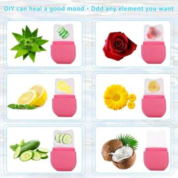 Ice Face Roller,Ice Roller for Face and Eye,Ice for Face Puffiness Relief,Facial Ice Roller to Tighten & Tone Skin,Silicone Ice Mold for Face Beauty,Shrink Pores,Reduce Acne,Facial Icing Massage