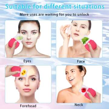 Ice Face Roller,Ice Roller for Face and Eye,Ice for Face Puffiness Relief,Facial Ice Roller to Tighten & Tone Skin,Silicone Ice Mold for Face Beauty,Shrink Pores,Reduce Acne,Facial Icing Massage